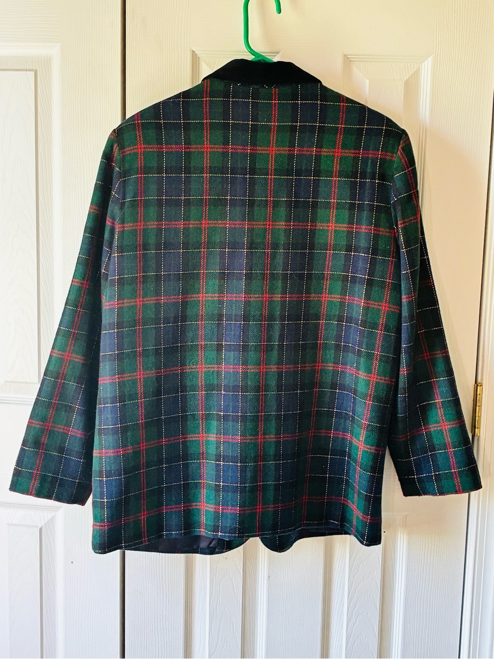 Vintage Sag Harbor Wool Blend Tartan Plaid Blazer Jacket Sz 14 - Picture 7 of 9